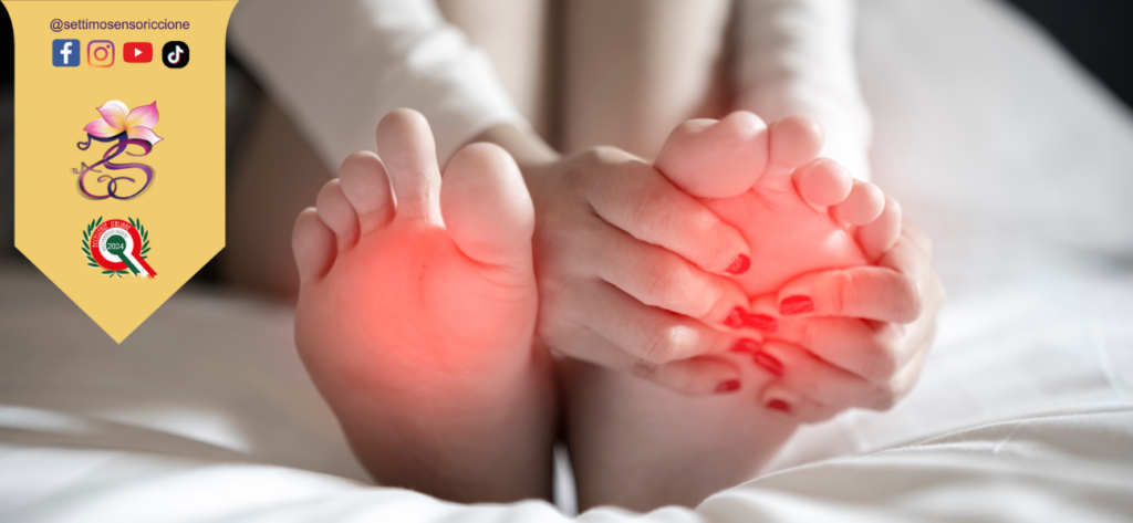 dolore massaggio al piede dolorante metodo Settimo Senso Riccione