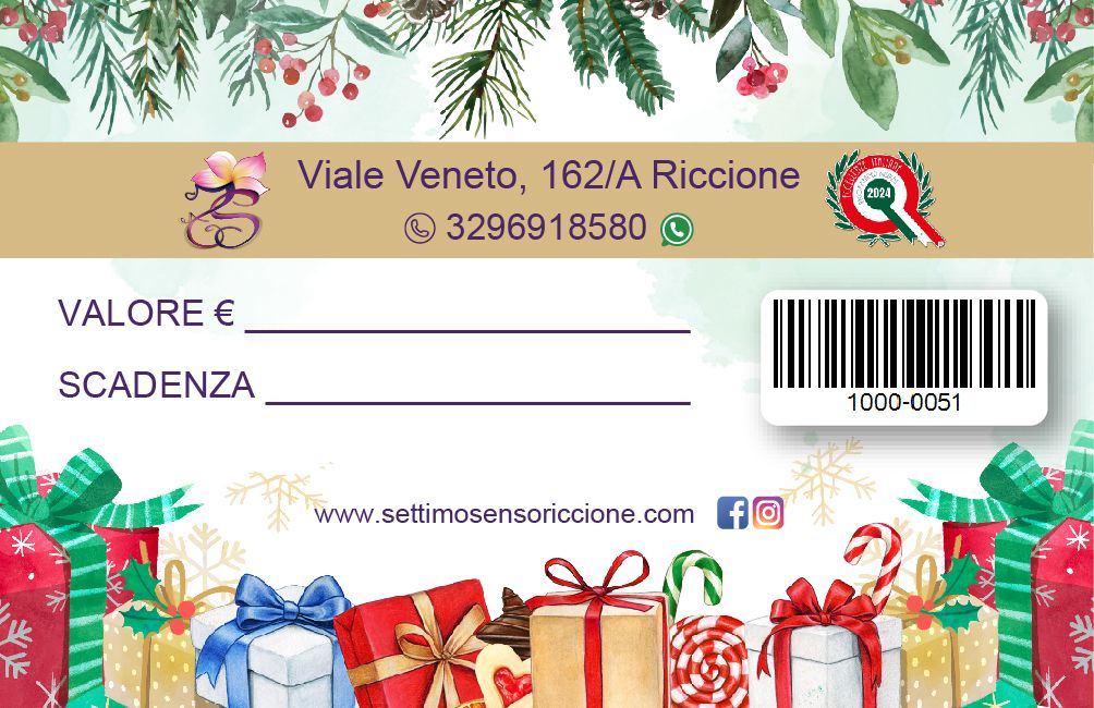 Gift Card Natale Settimo Senso Riccione